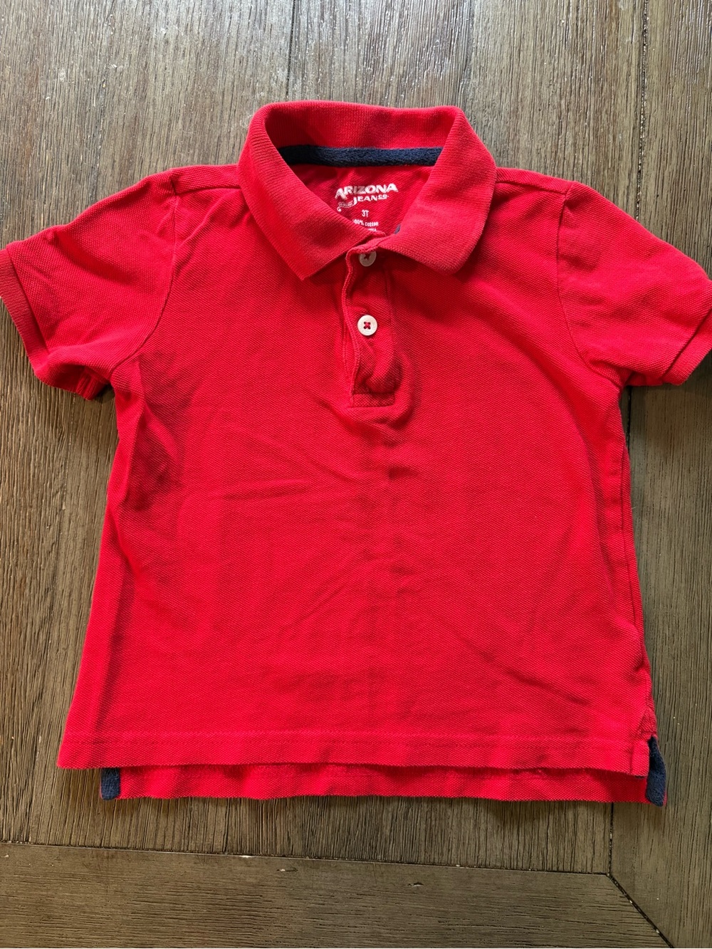 Arizona Jean Co Toddler Boys Red Short Sleeve Pique Polo Shirt Size 3T